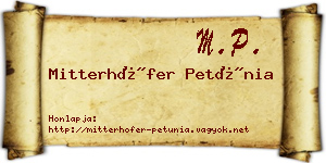 Mitterhöfer Petúnia névjegykártya